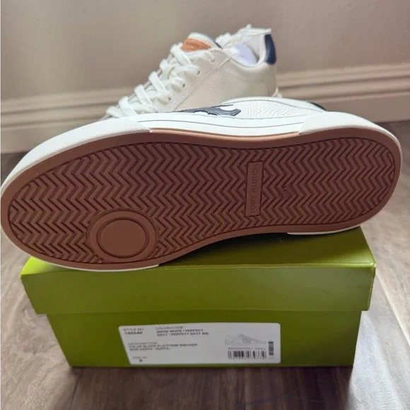 Tory Burch Signature Color Navy/white Platform Leather Sneaker size 8 - Picture 8 of 8